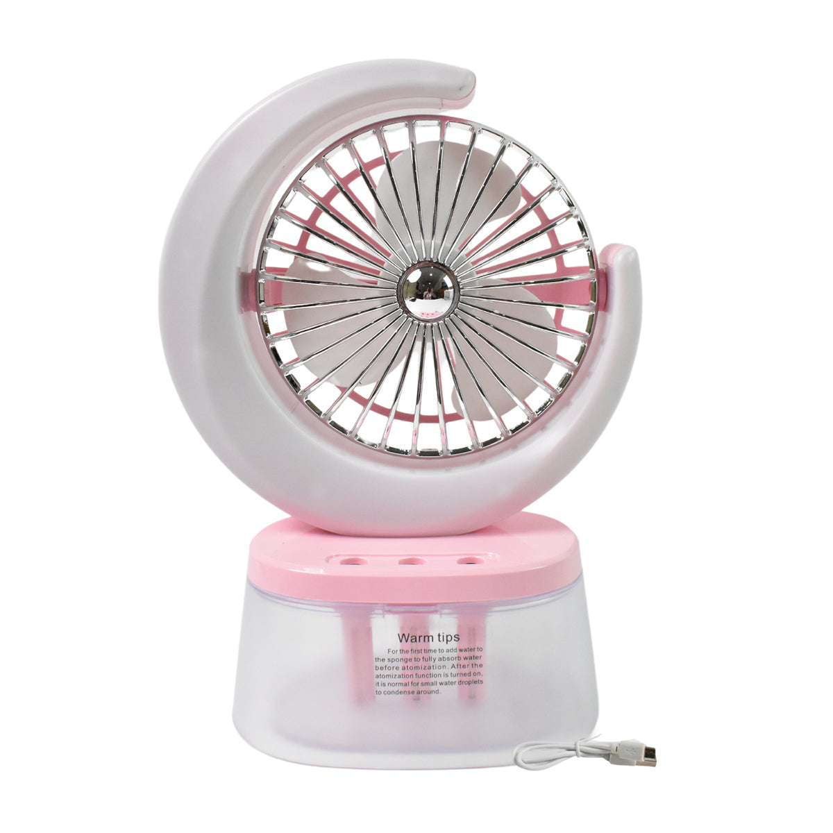 Desktop Fan - Camping Fan With Led Light Portable Humidifying Fan (1 Pc Plug Play Fan)