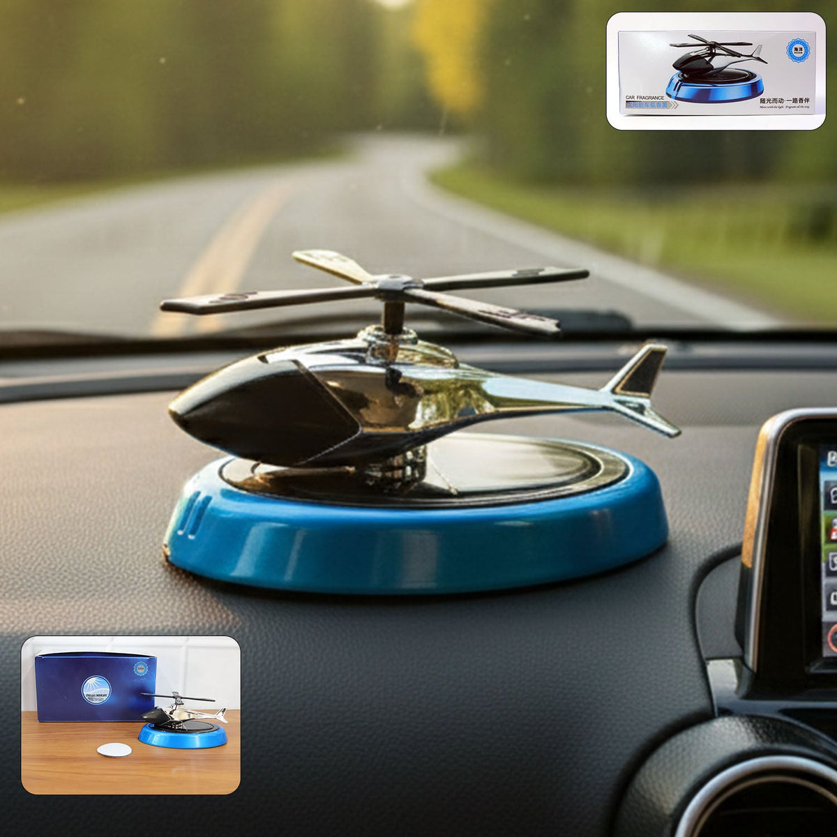 Car Dashboard Perfume Diffuser With Rotating Blades (1 Set)