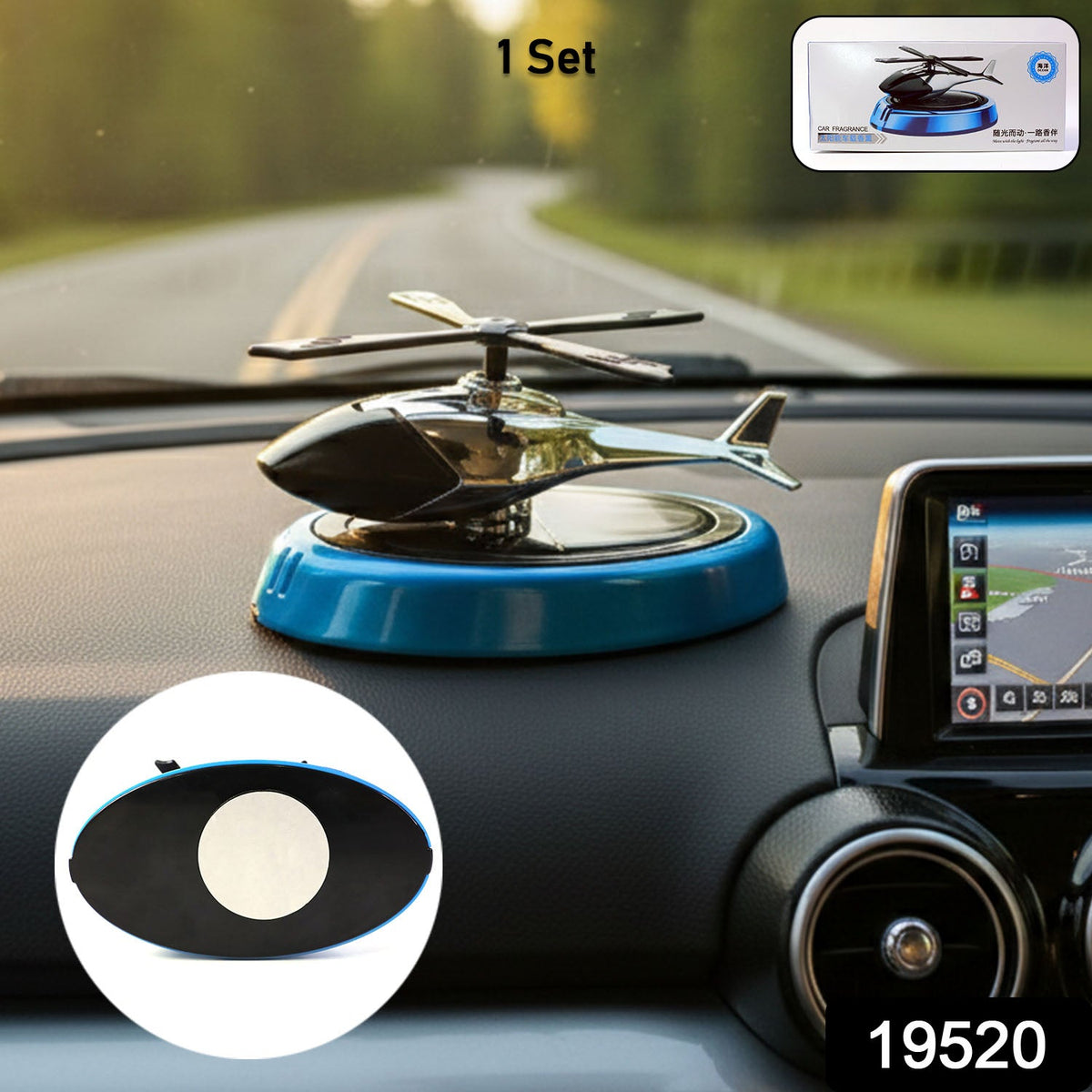 Car Dashboard Perfume Diffuser With Rotating Blades (1 Set)