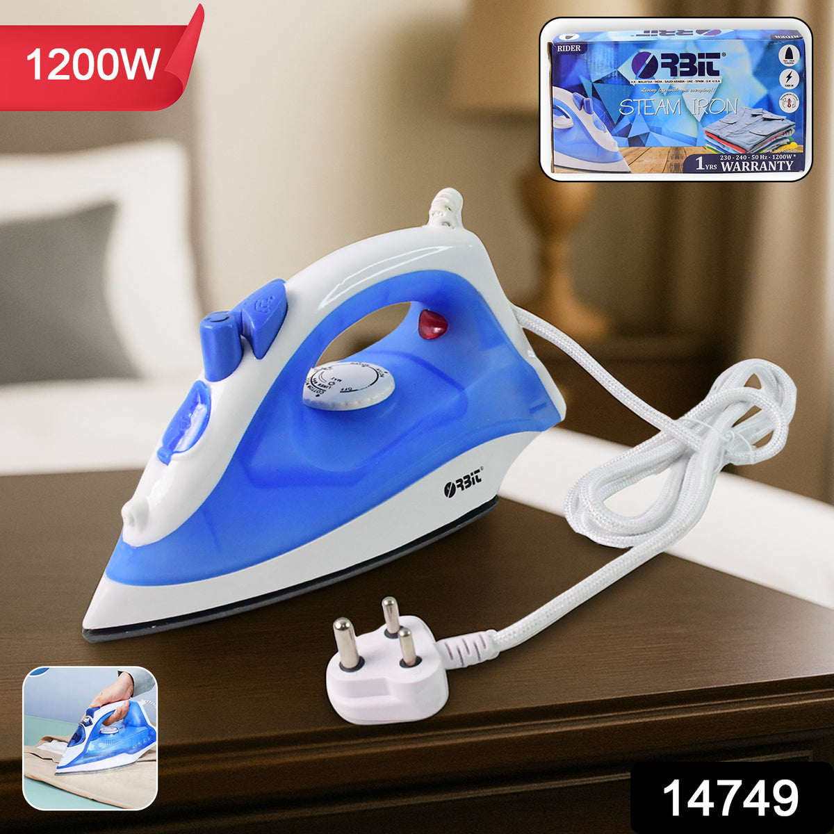 Orbit High-performance 1200w Steam Iron (1 Pc)