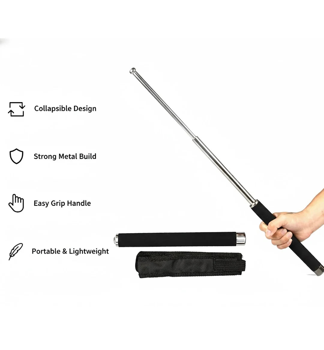 576 Multi-function Collapsible Self Defense Stick Extended