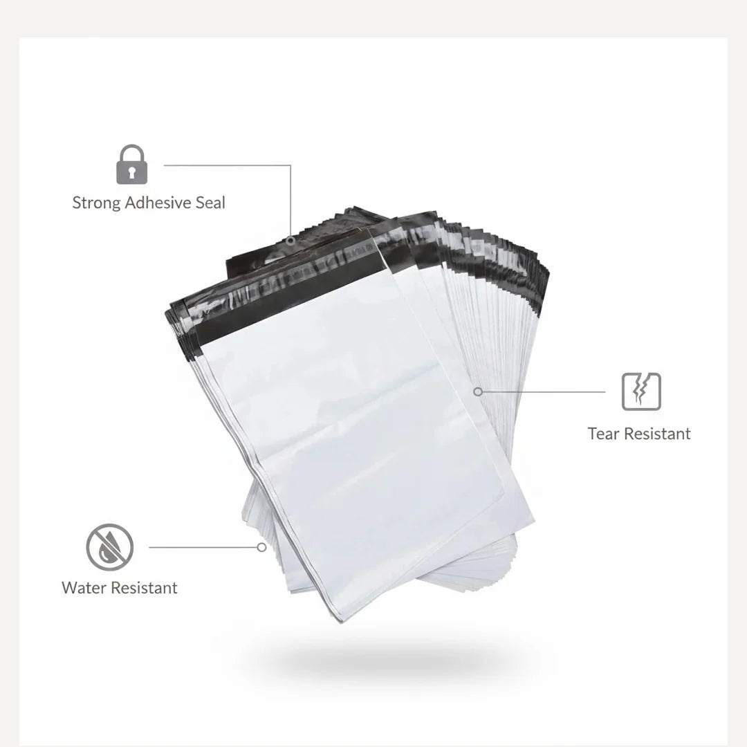 905 Tamper Proof Courier Bags(12x14 Plain 180 Pod M1) - 100 Pcs