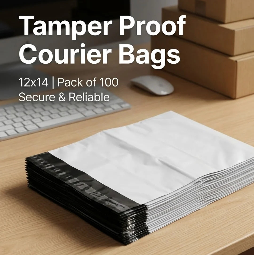 905 Tamper Proof Courier Bags(12x14 Plain 180 Pod M1) - 100 Pcs