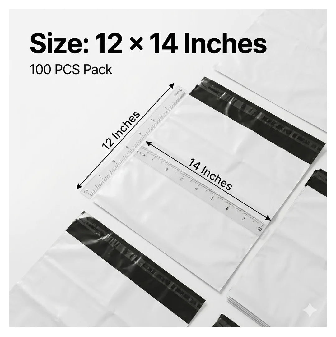 905 Tamper Proof Courier Bags(12x14 Plain 180 Pod M1) - 100 Pcs