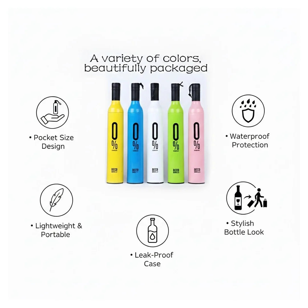518 Pocket Folding Wine Bottle Umbrella