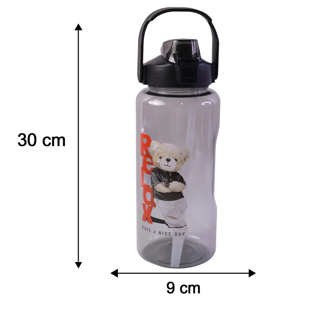 8403 Plastic Water Bottle 3pc Set3  Different Size Bottle High Quality Water Bottle Plastic Water Bottle Bpa-free  Leak-proof  Cartoon Printed Design For Kids School For Fridge Office Sports School Gym Yoga (3 Pc Set)