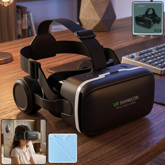 12836 3d Hd Vr Glasses Virtual Reality Goggles Headset For Ios For Android Smartphonevr Goggles-for 3d Vr Movies Video Games With Headphones (1 Pc)