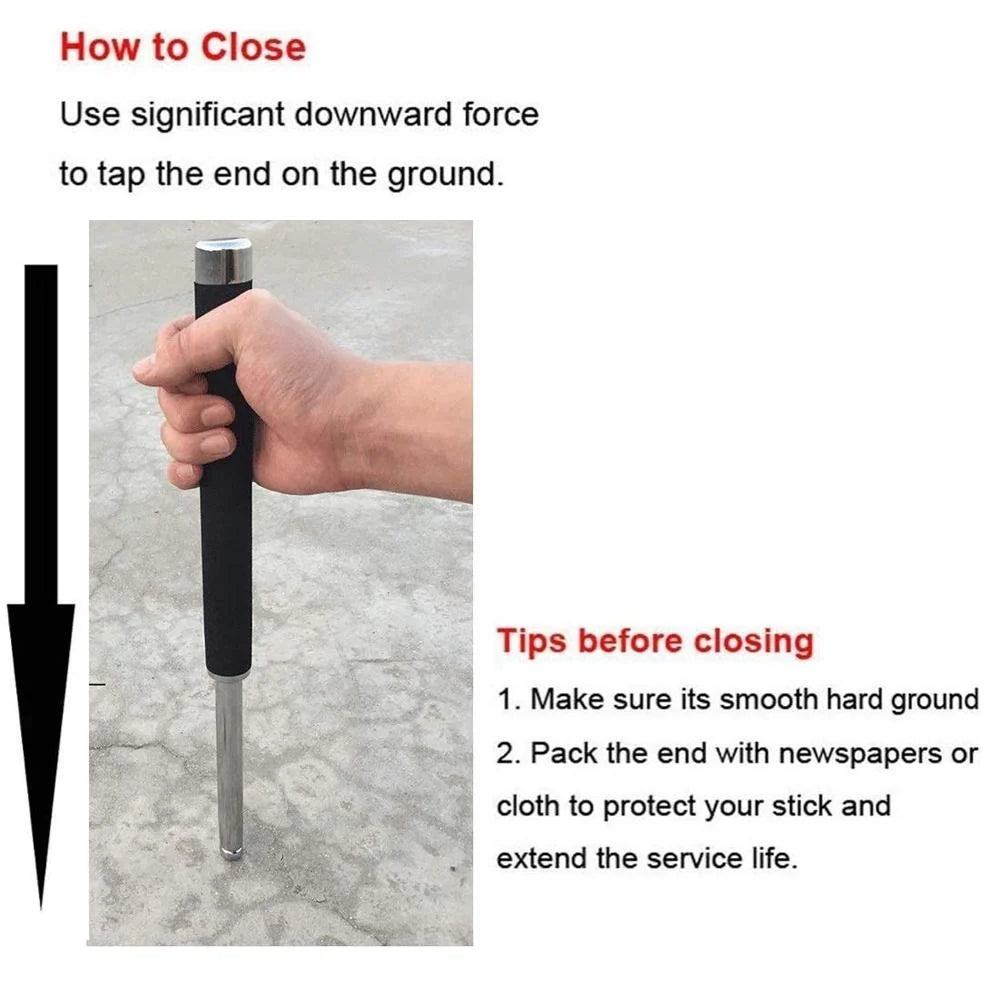 576 Multi-function Collapsible Self Defense Stick Extended