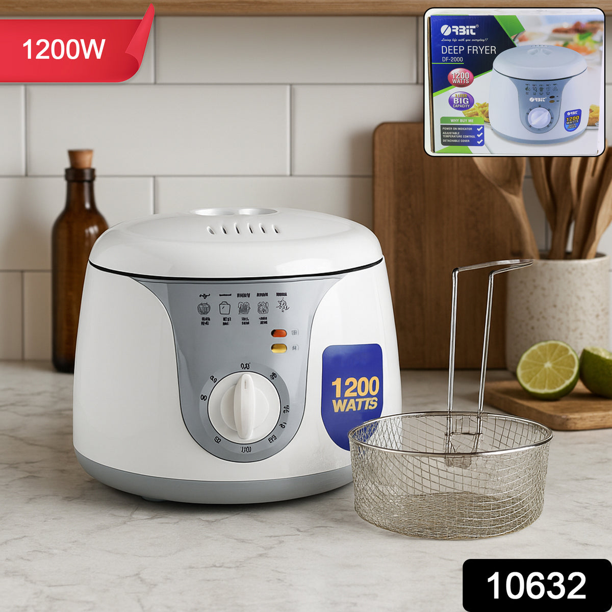 Orbit Adjustable Electric Deep Fryer - 1200w