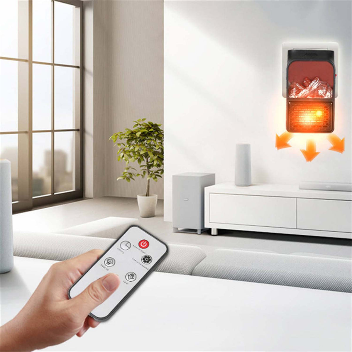 Portable Electric Fireplace Lamp Led Flame Heater (900w  1 Pc)