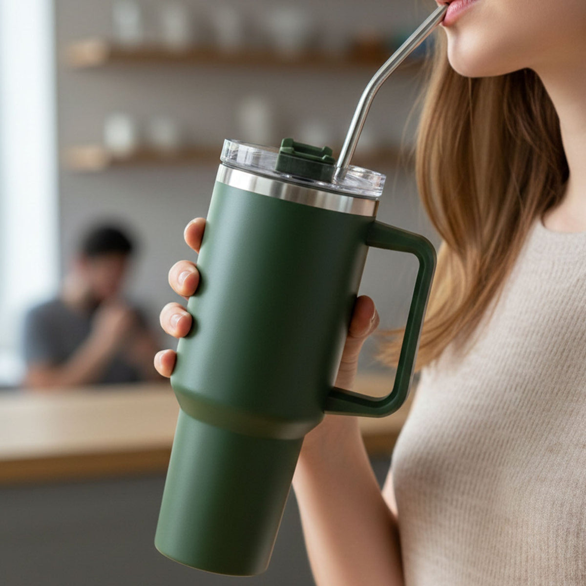 Stainless Steel Vacuum Insulated Tumbler With Lid (Approx 1200 Ml)