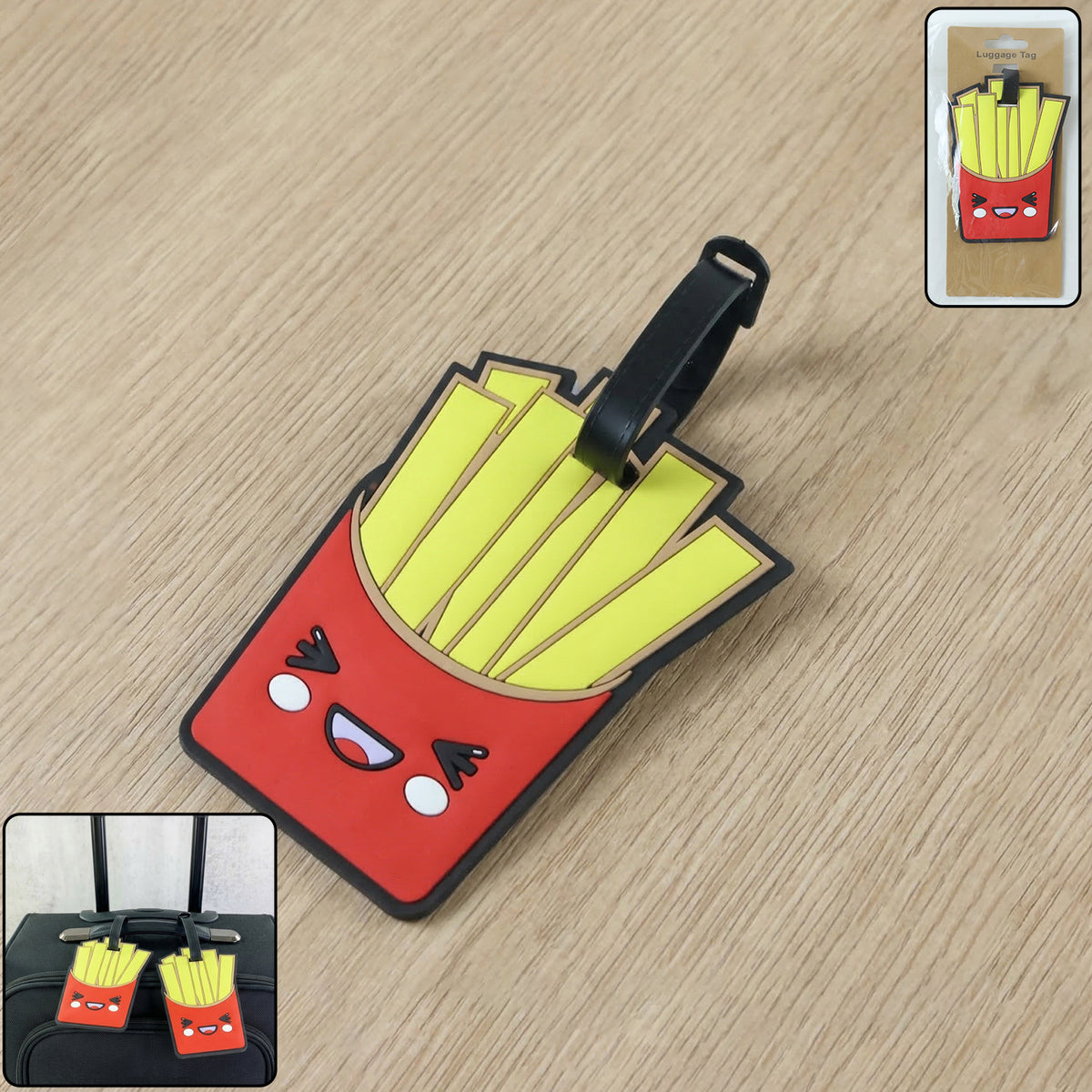 Cute French Fries Design Travel Identification Luggage Bag Tag