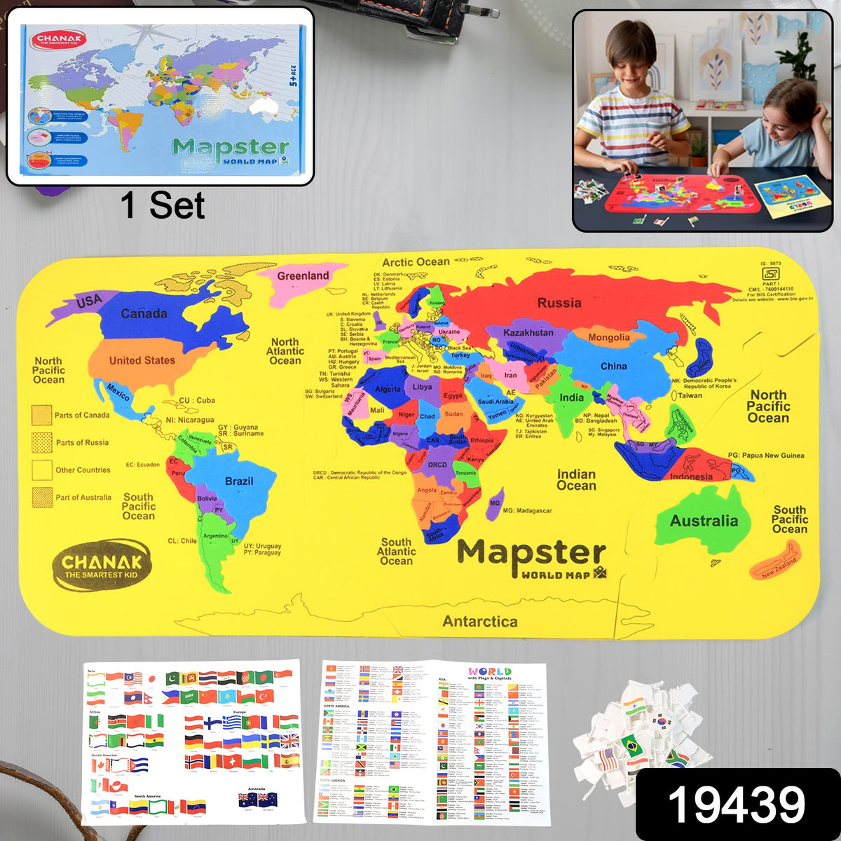Aditi Mapster World Map Eva Foam Puzzle Set