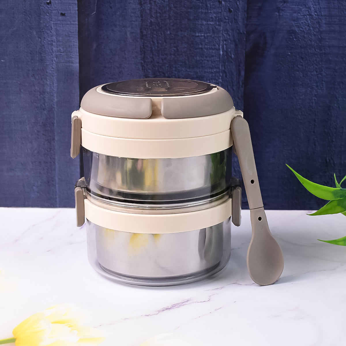 Ganesh Steko-2 Double Layer Stainless Steel Insulated Lunch Box Set