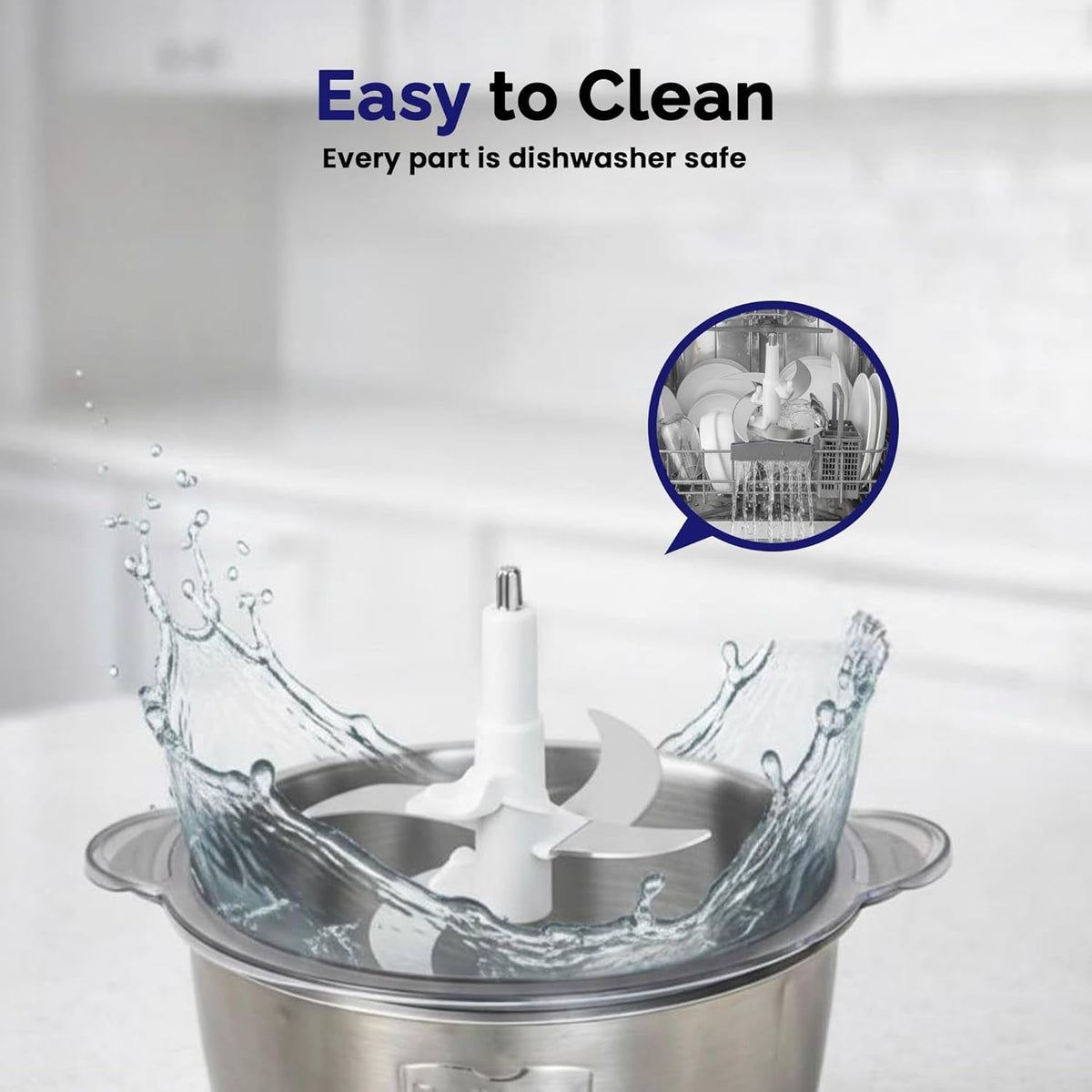 Electric Ss Food Processor 2 Litre Vegetable Chopper Mixer Grinder (1 Pc)