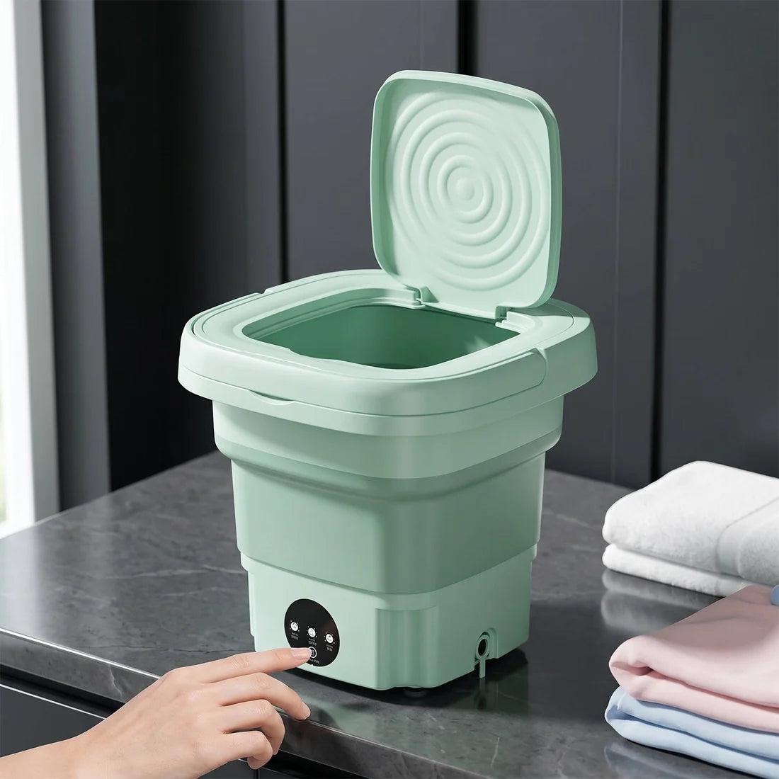 12679 Portable Washing Machine Mini Folding Washer And Dryer Combo For Underwear Socks Baby Clothes Travel Camping Rv Dorm Apartment
