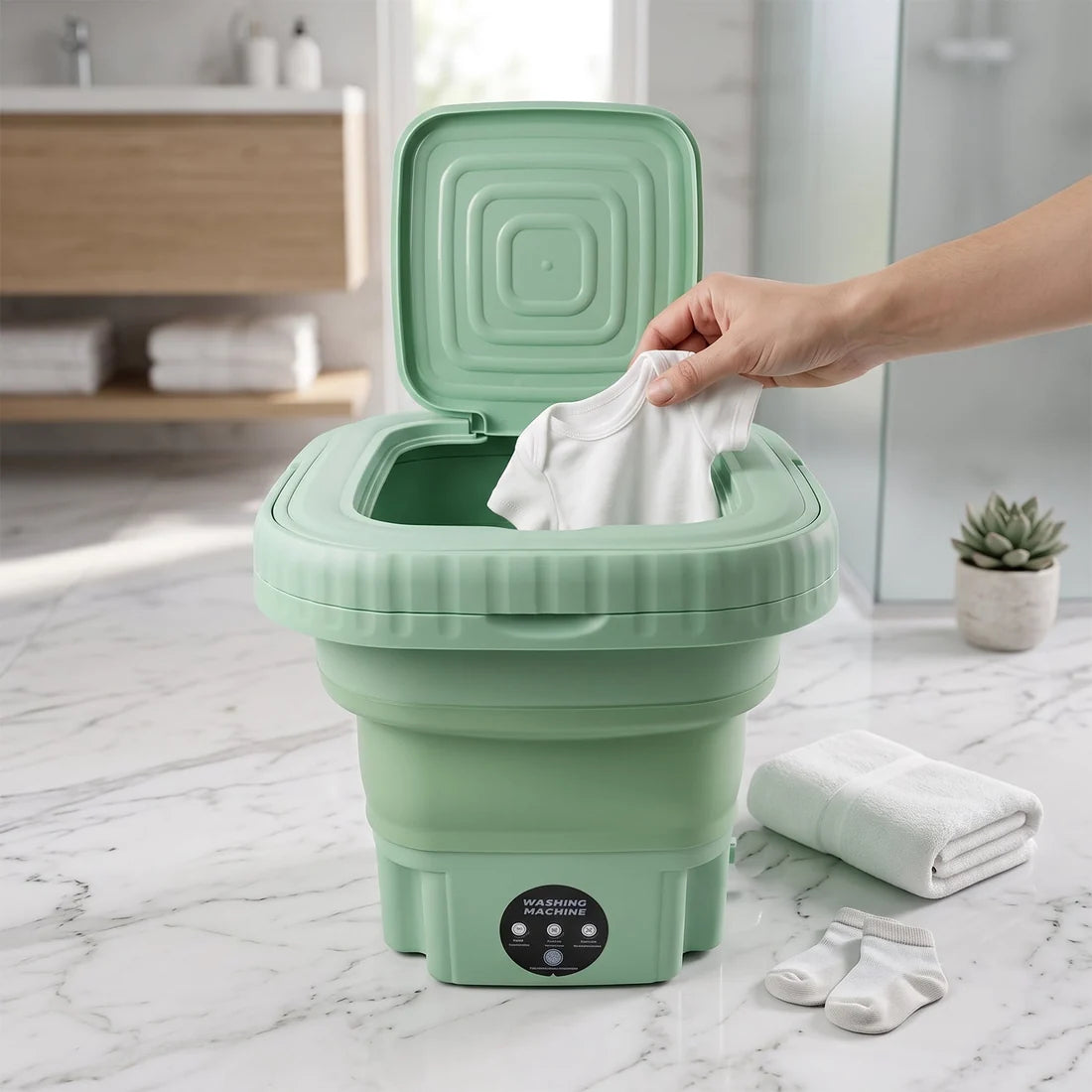 12679 Portable Washing Machine Mini Folding Washer And Dryer Combo For Underwear Socks Baby Clothes Travel Camping Rv Dorm Apartment