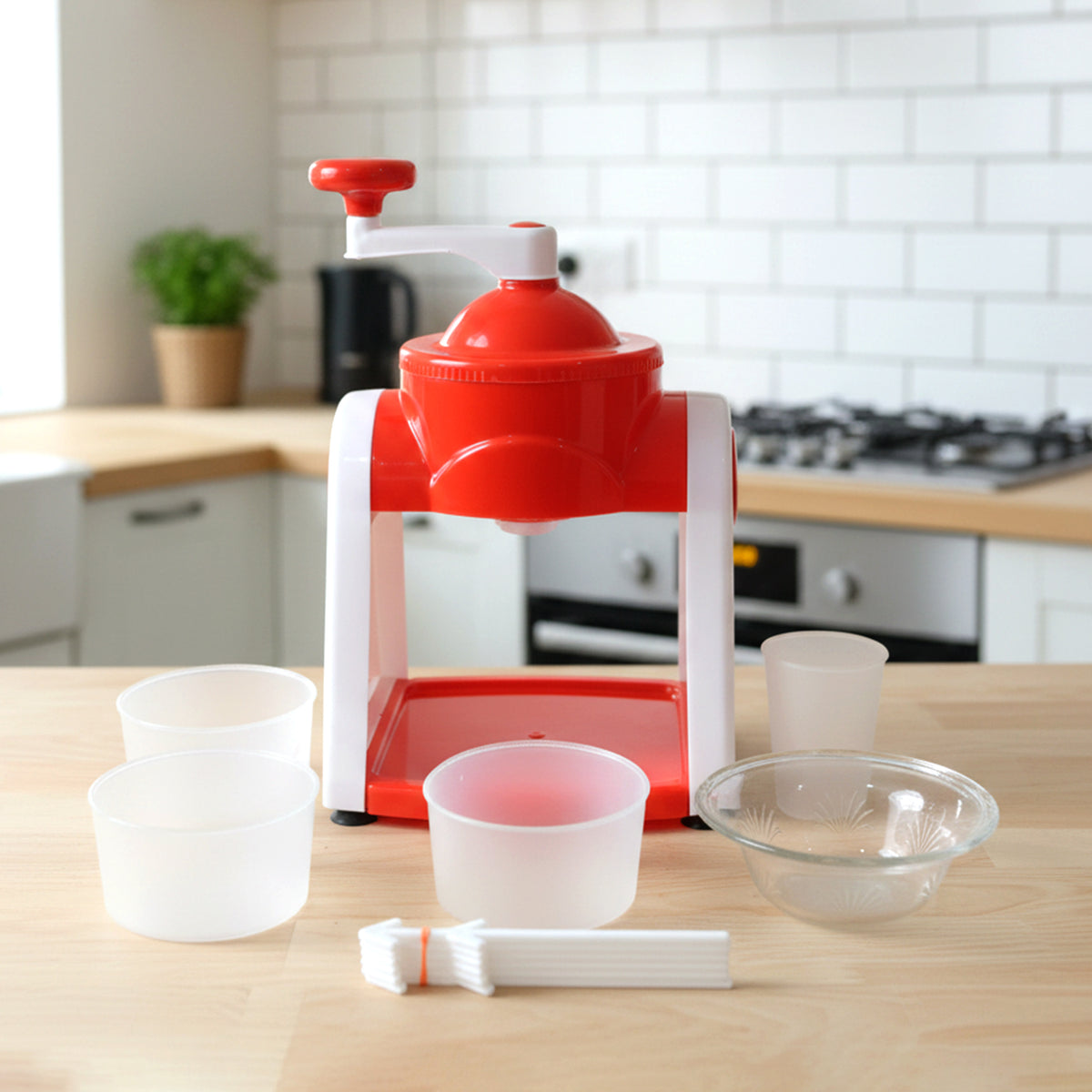 Manual Ice Snow Maker Machine (1 Set Red Color)