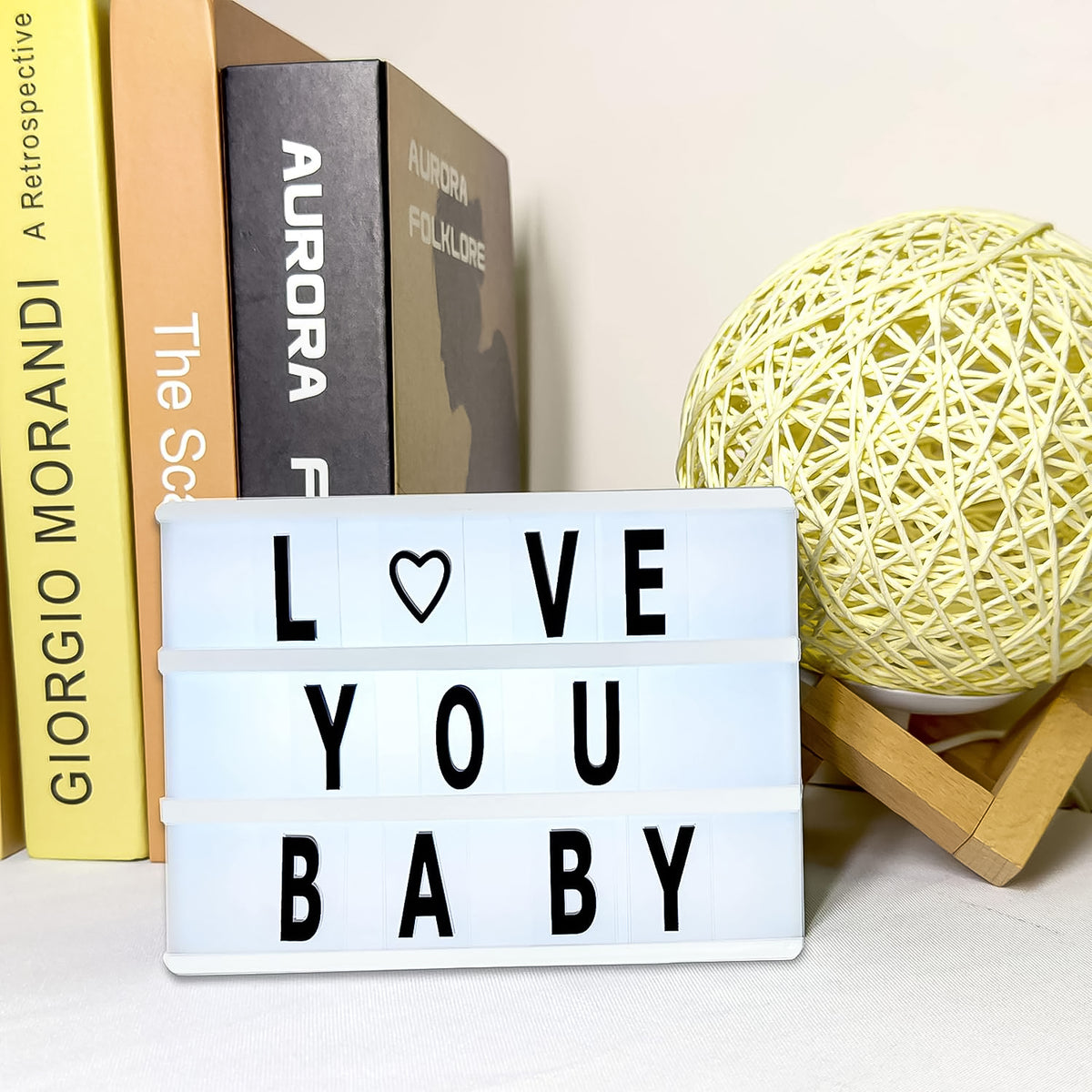 Black Mini A6 Magnetic Cinematic Light Box With 82 Characters And 10 Emojis  (1 Set)