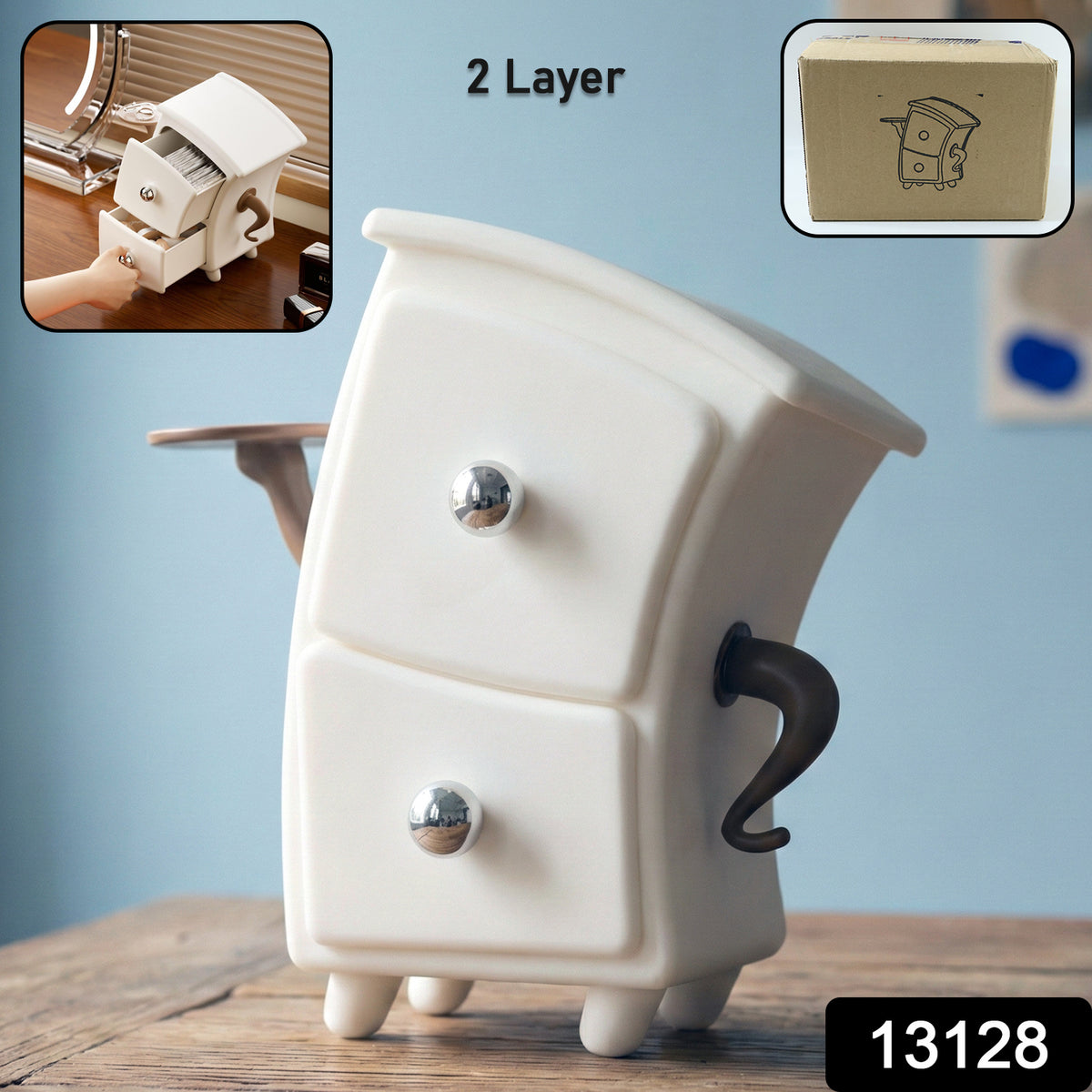 2 Layer Desktop Storage Drawer Organizer (1 Pc)