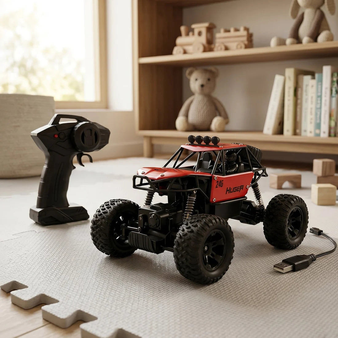 17816   118 Scale Rock Crawler Monster Rc Truck All Terrain Stunt Racing Car Rechargeable Indoor Outdoor Toy Car