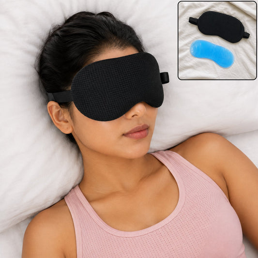 Reusable Cooling Gel Eye Mask With Soft Cover For Sleep And Relaxation (1 Set)