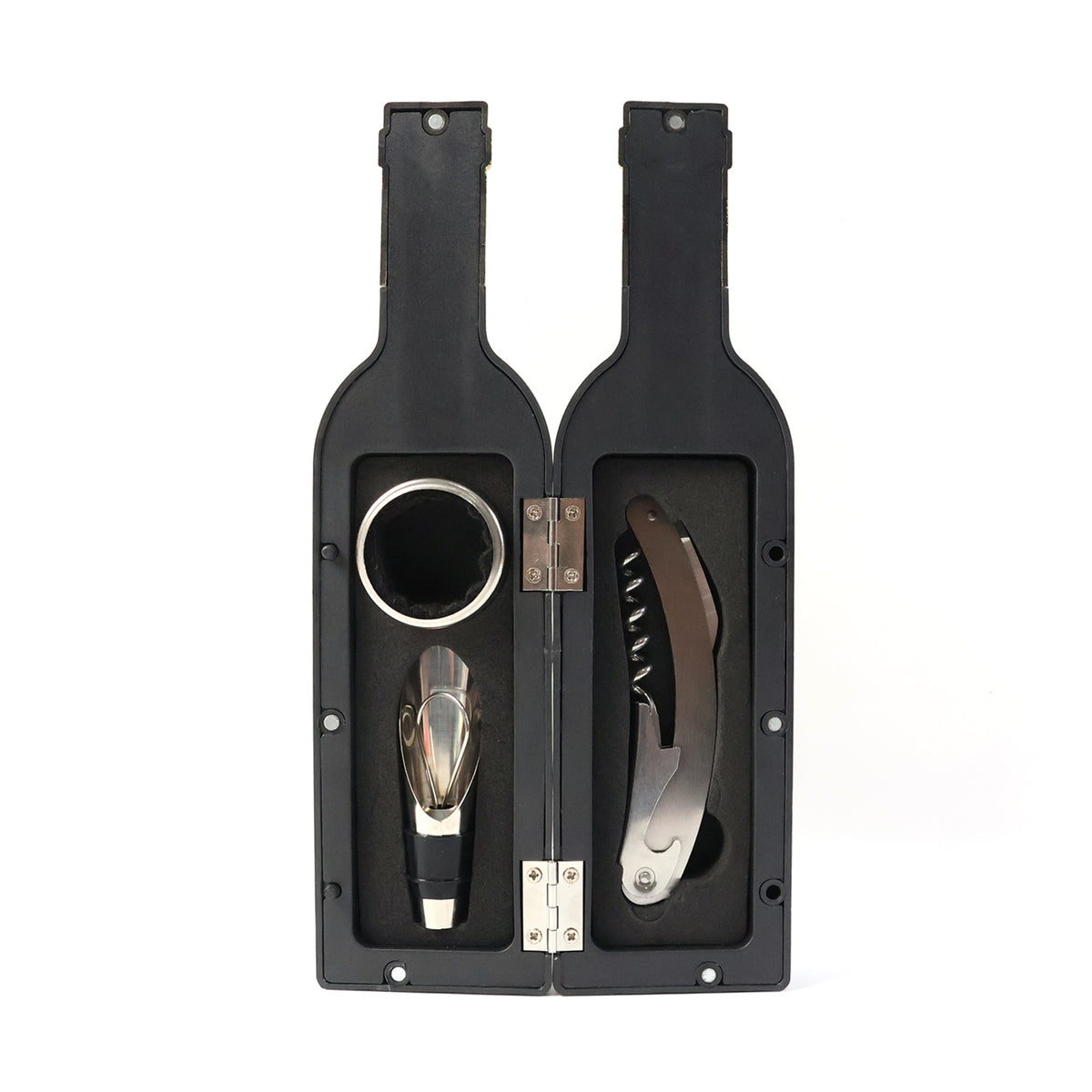 Premium Wine Bottle Shape Bar Accessory Gift Set