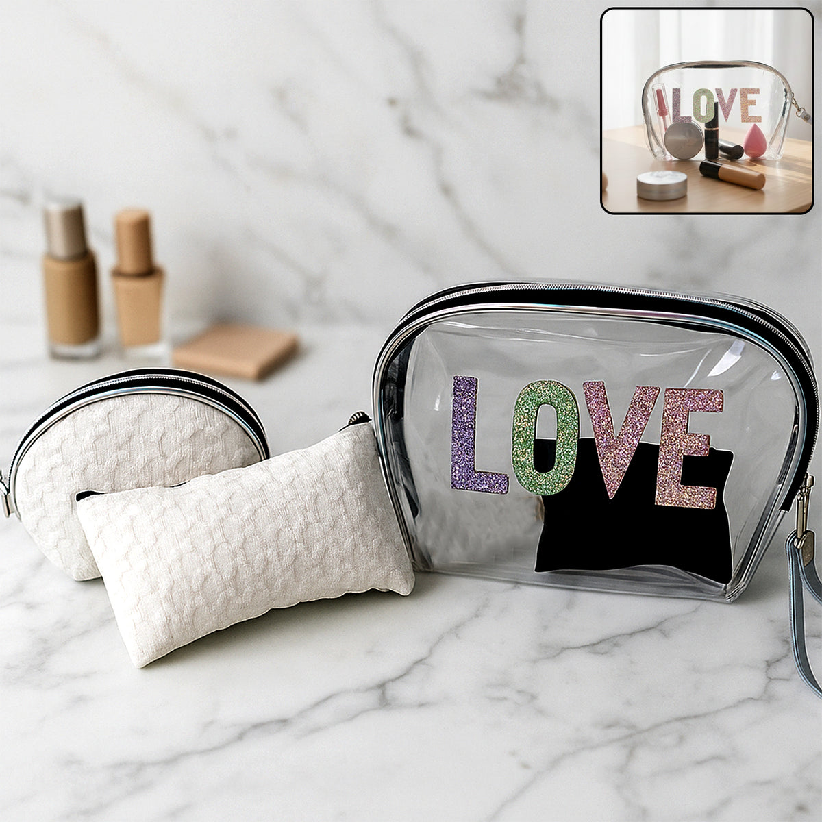 3-in-1 Premium Makeup Bag Set