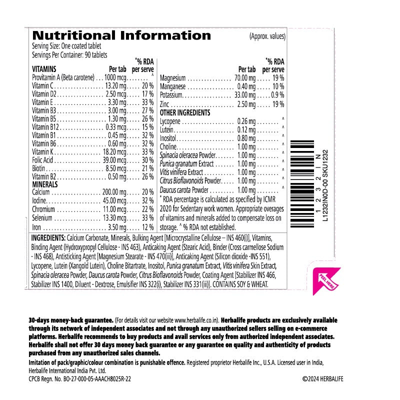 Multivitamin Mineral and Herbal Tablets Plus 90 Tablets