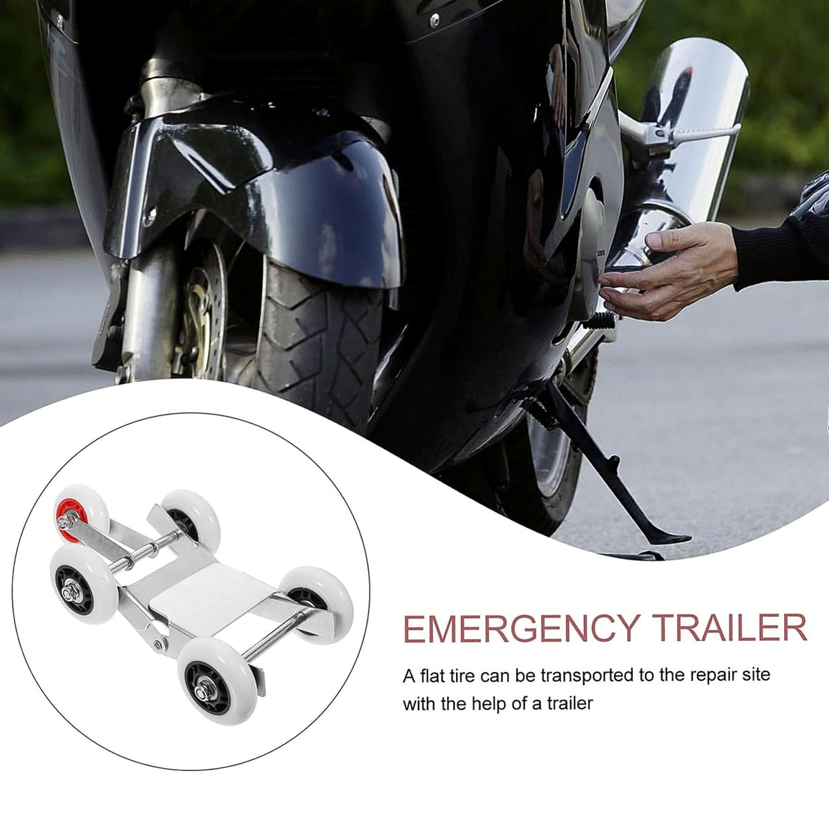 Heavy-duty Motorcycle Front Wheel Parking Roller Stand (1 Pc)