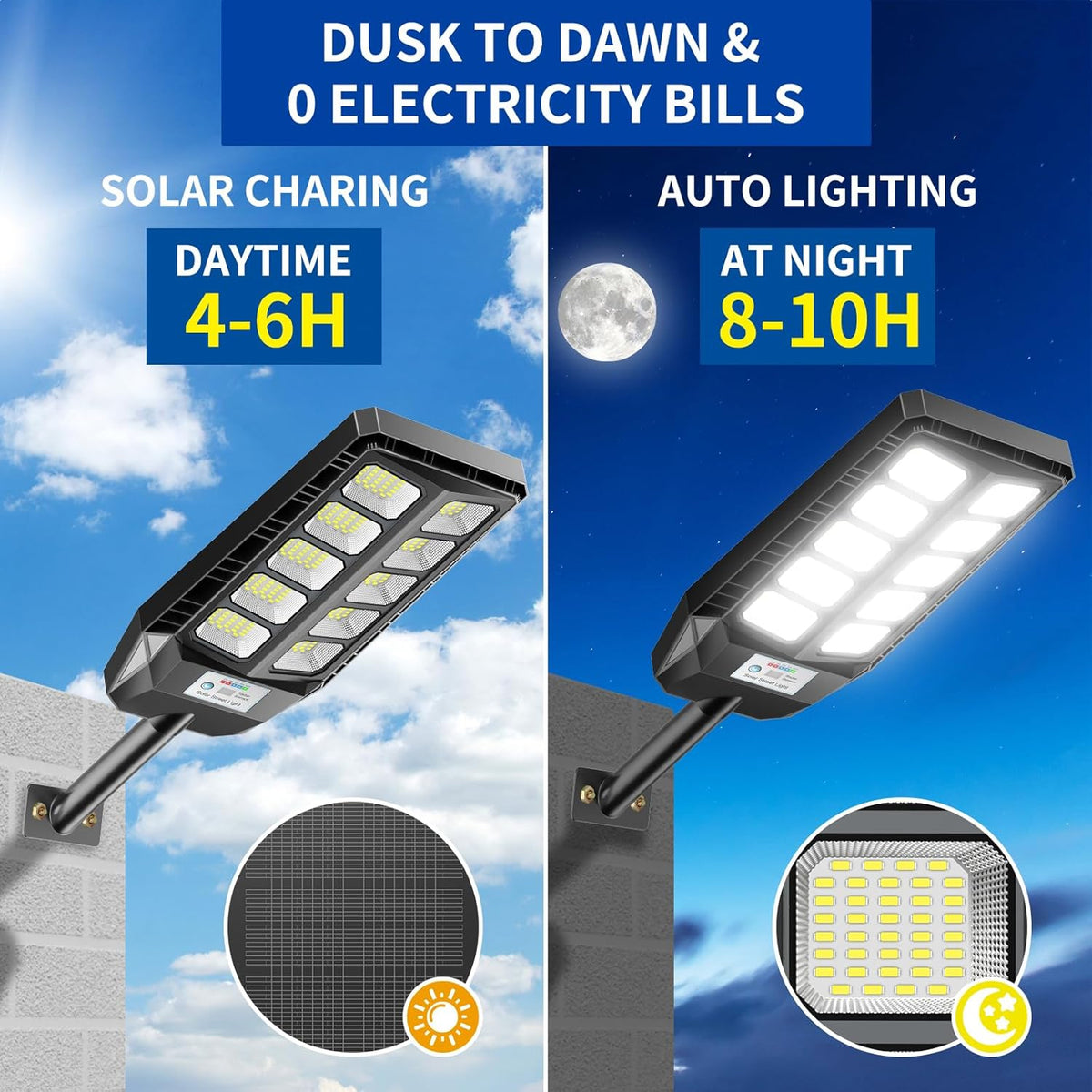 High-powered Solar Led Street Light With Motion Sensor  Remote Control
