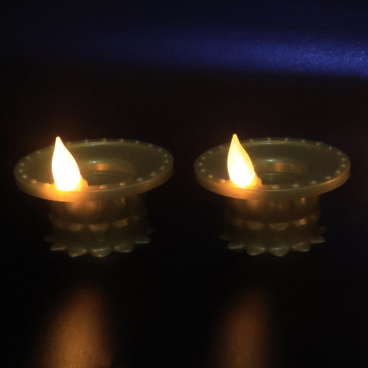 Set Of 12 Water Sensor Led Golden Diyas