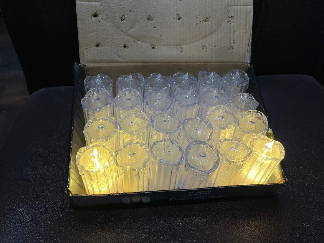 24 Pc Flameless And Smokeless Decorative Melting Candles Led Tea Light Candle Flickering Electronic Candle