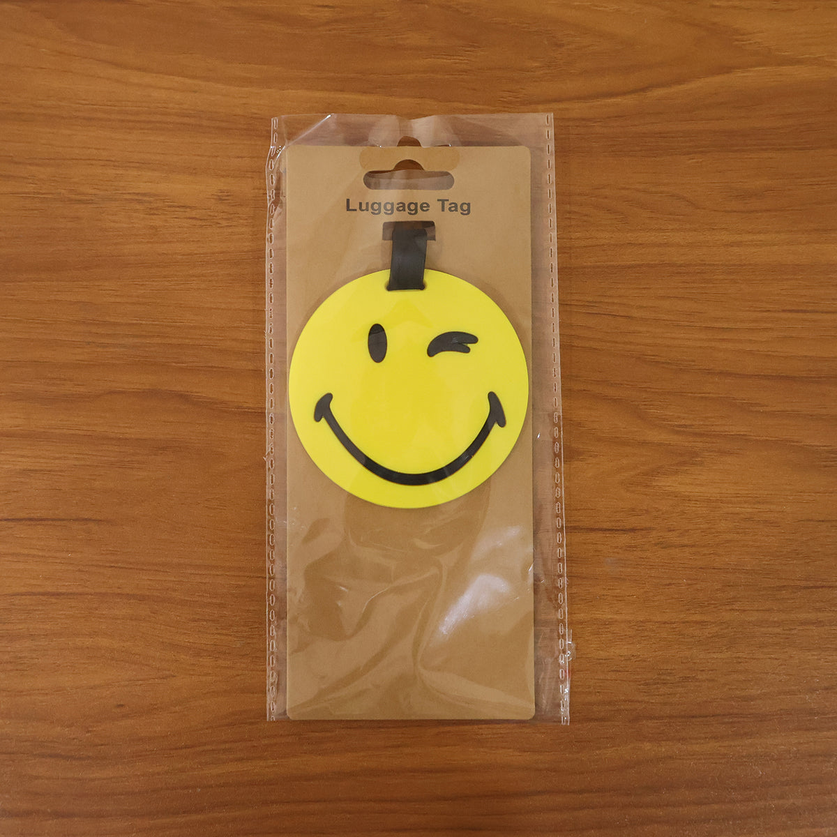 Cute Smiley Face Round Travel Identification Luggage Bag Tag (1 Pc)