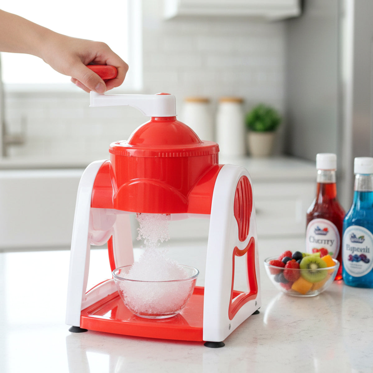 Manual Ice Snow Maker Machine (1 Set Red Color)