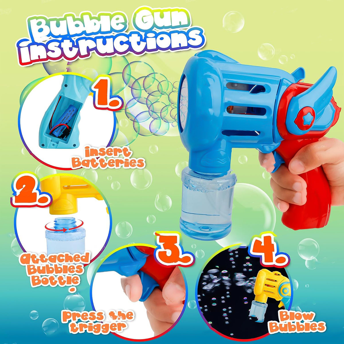 Rechargeable Bubble Gun Toy For Kids (1 Set)
