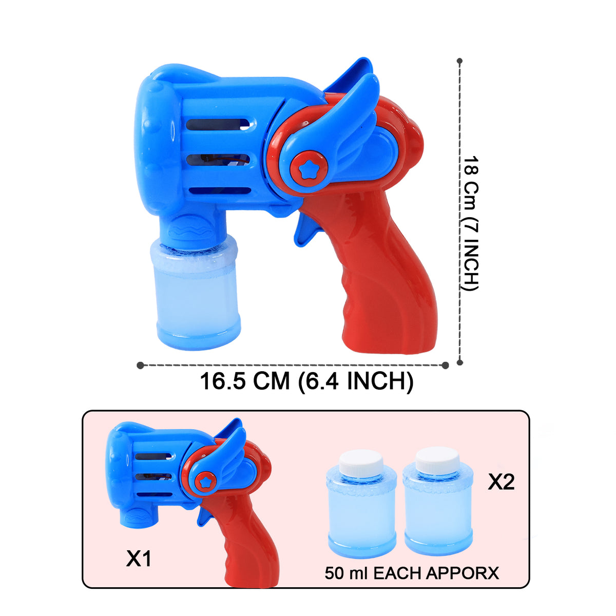 Rechargeable Bubble Gun Toy For Kids (1 Set)