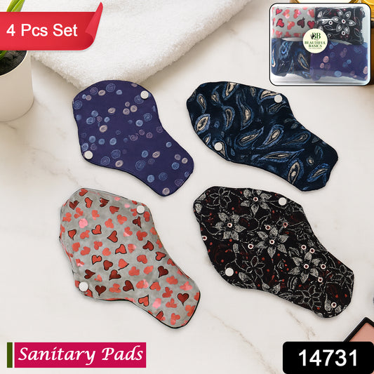 Reusable Cloth Sanitary Pads For Women (4 Pc  Set)