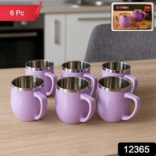 Apex Chit-chat Double Wall Stainless Steel Mug Set (6pc200ml) Approx
